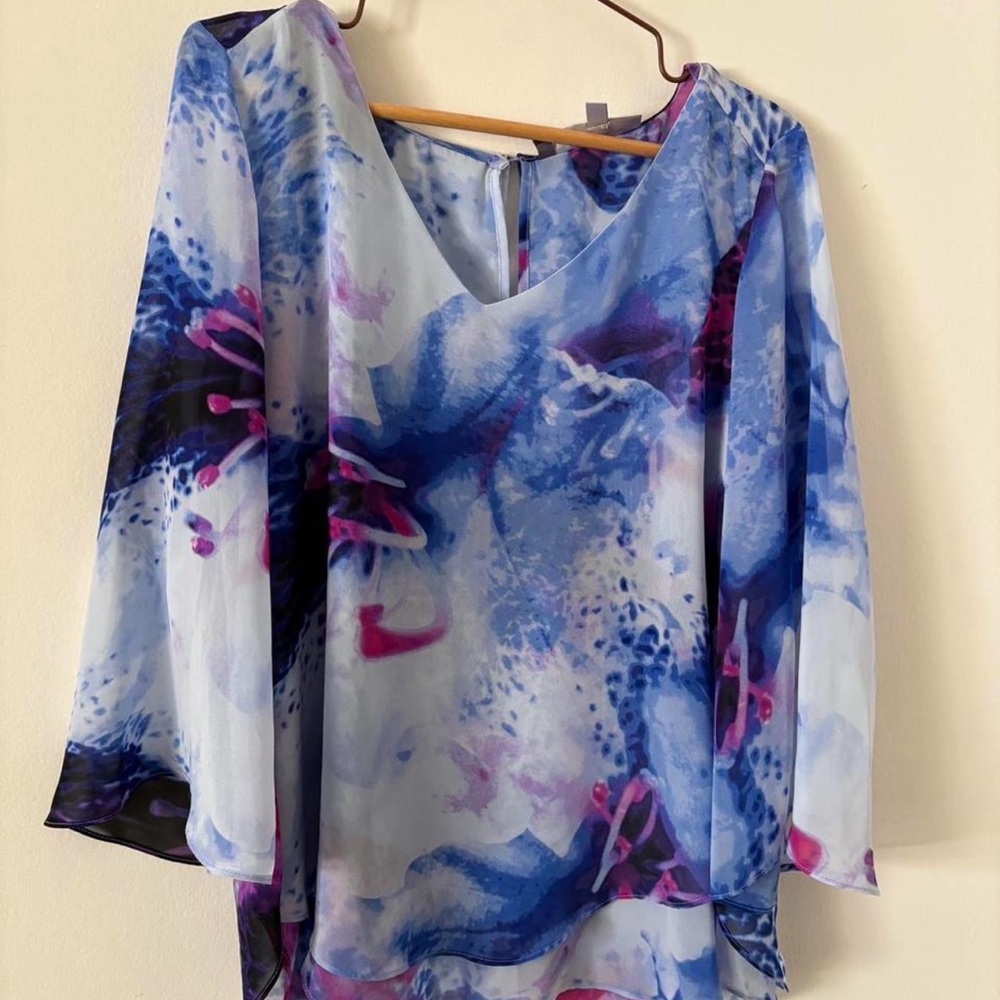 Elegant Blue and Purple Women's Top